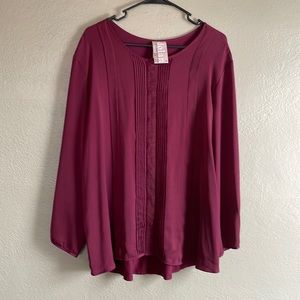 Dolan burgundy button up top, sayin front, jersey back